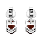 D'Joy Roter Granat Ohrringe 925 Silber rhodiniert ca. 1.00 ct