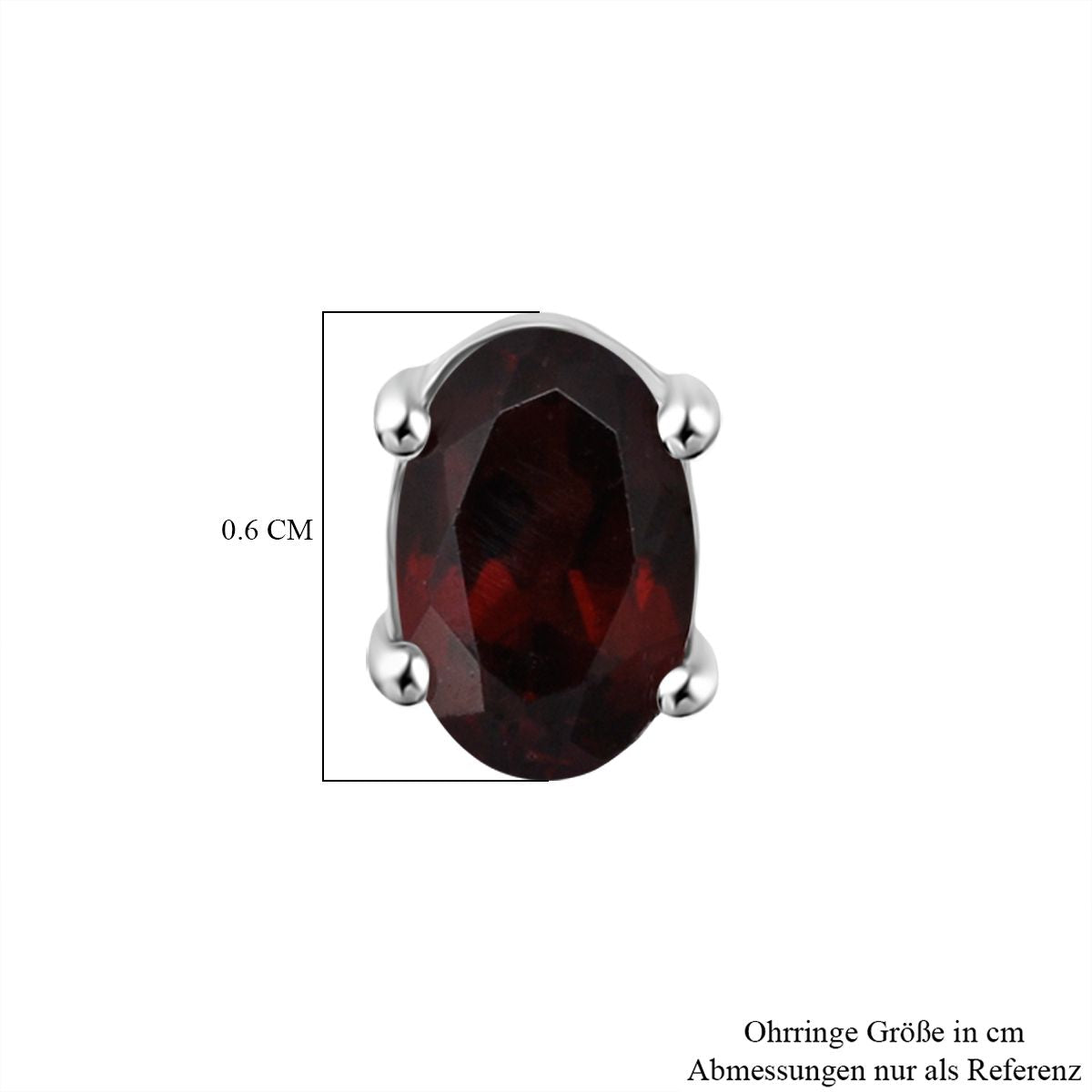 D'Joy Roter Granat Ohrringe 925 Silber rhodiniert ca. 1.00 ct