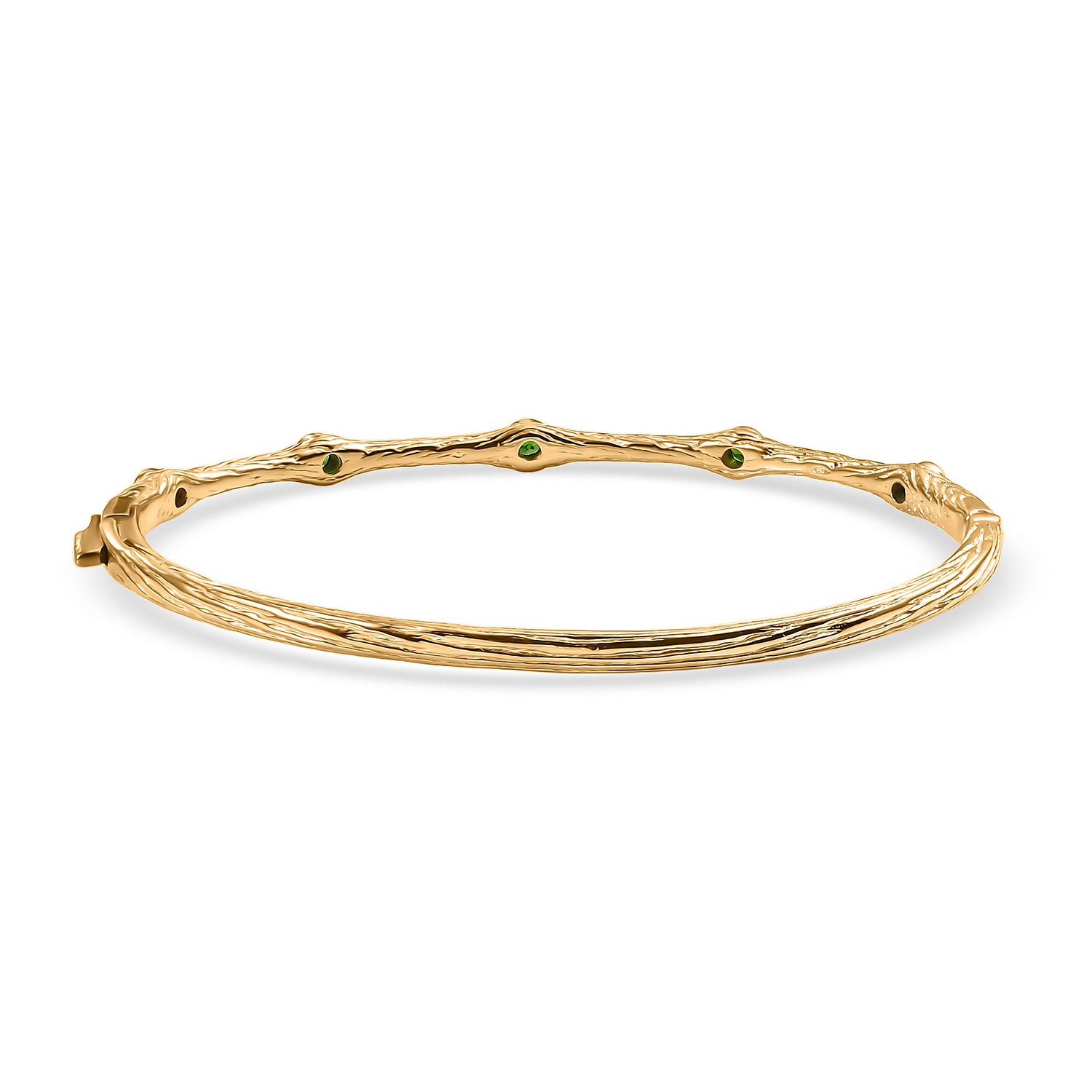 Natürlicher Chromdiopsid Armreif ca. 19 cm Nickelfreies Messing ca. 0.61 ct