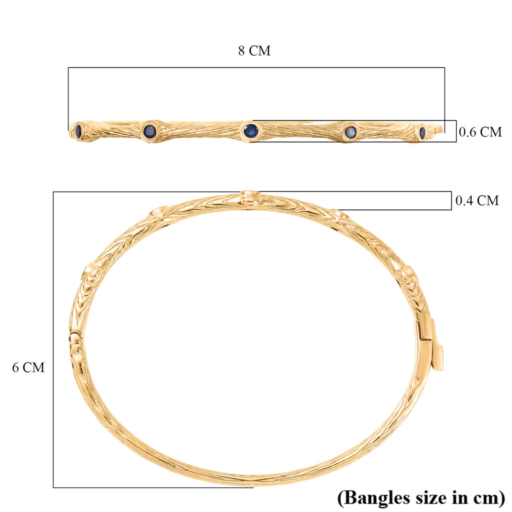 Masoala Saphir (Fissure gefüllt) Armreif ca. 19 cm Nickelfreies Messing ca. 0.79 ct