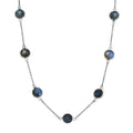 Labradorit Halskette ca. 50 cm 316L Edelstahl ca. 26.83 ct