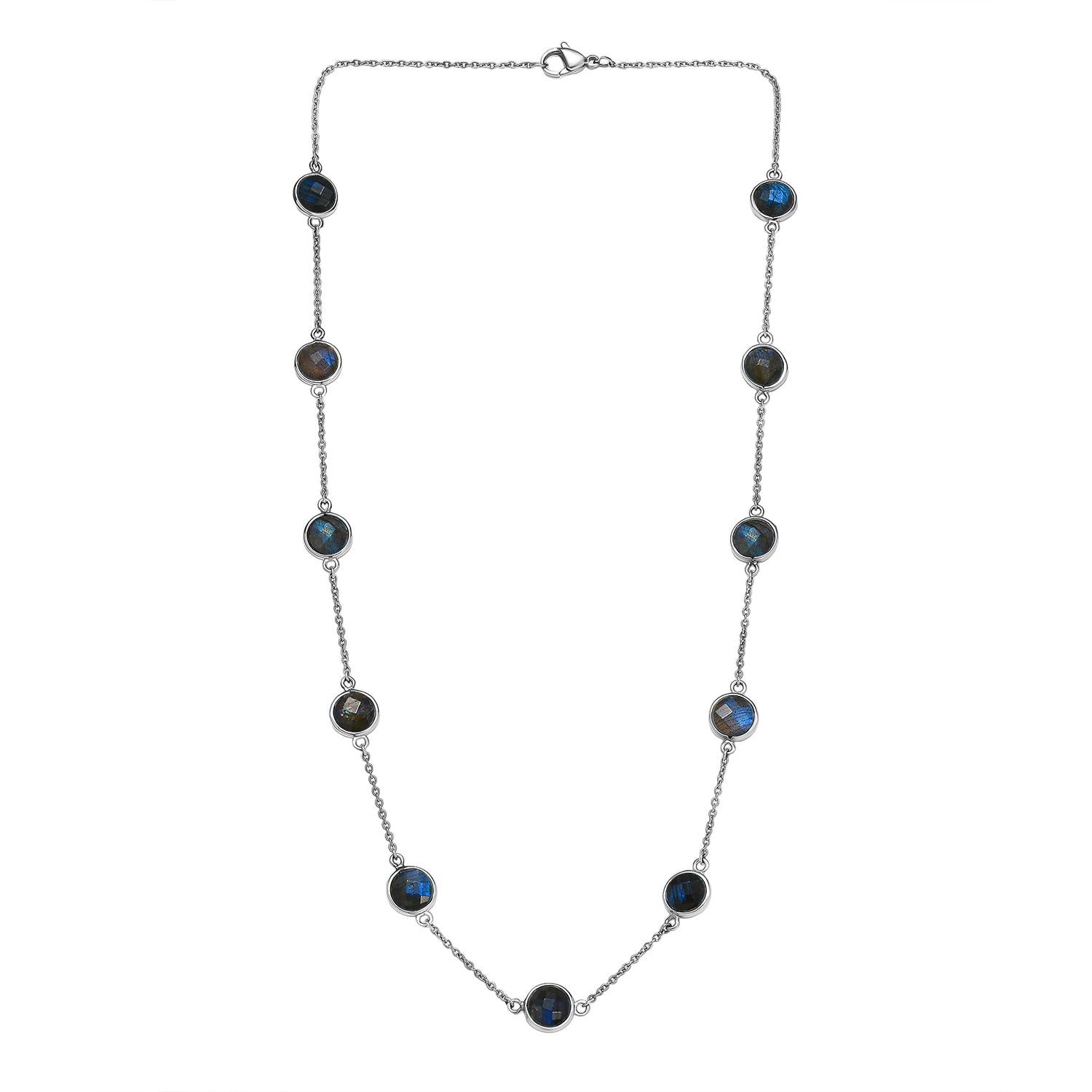 Labradorit Halskette ca. 50 cm 316L Edelstahl ca. 26.83 ct
