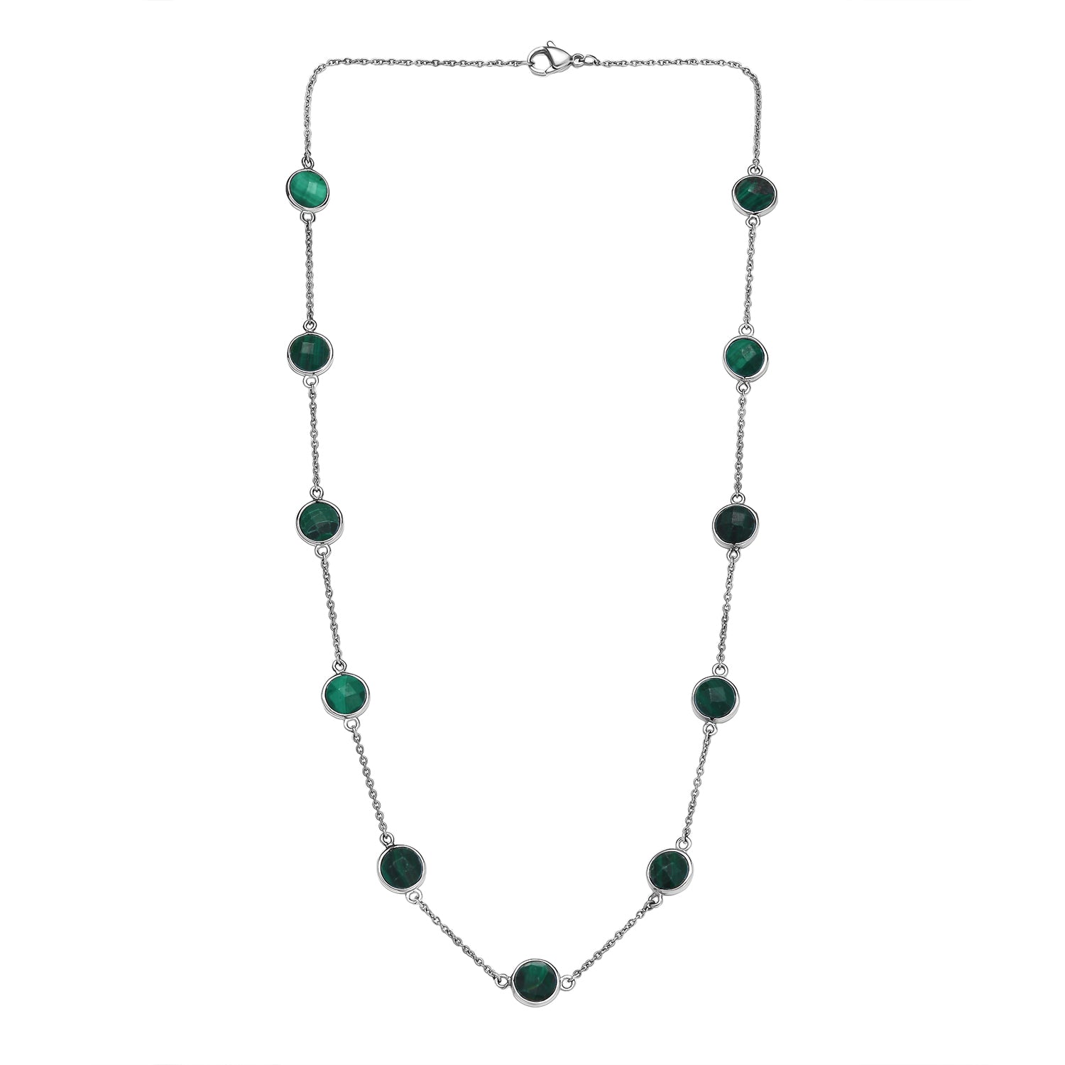 Malachit Halskette ca. 50 cm 316L Edelstahl ca. 38.09 ct