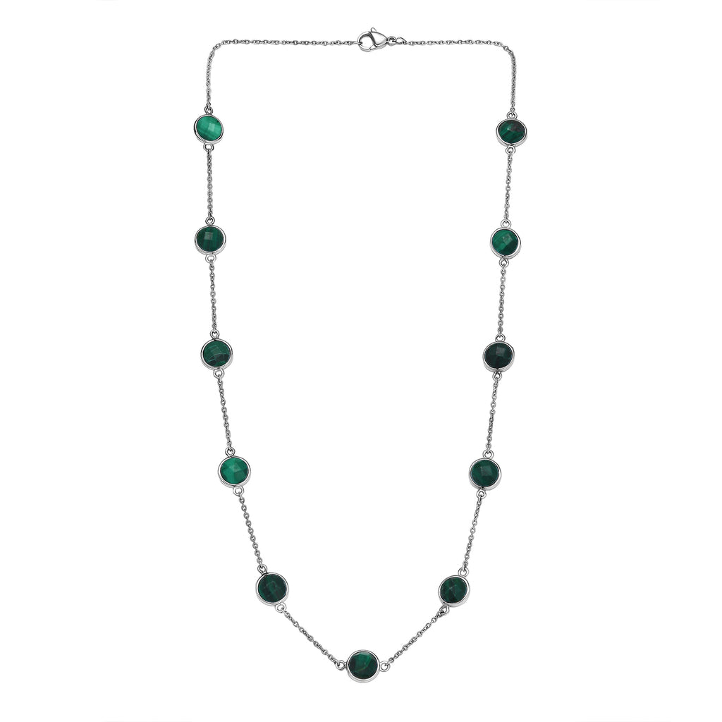 Malachit Halskette ca. 50 cm 316L Edelstahl ca. 38.09 ct