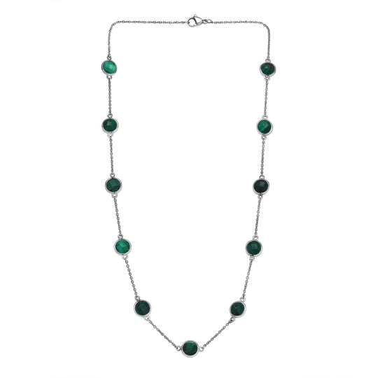 Malachit Halskette ca. 50 cm 316L Edelstahl ca. 38.09 ct