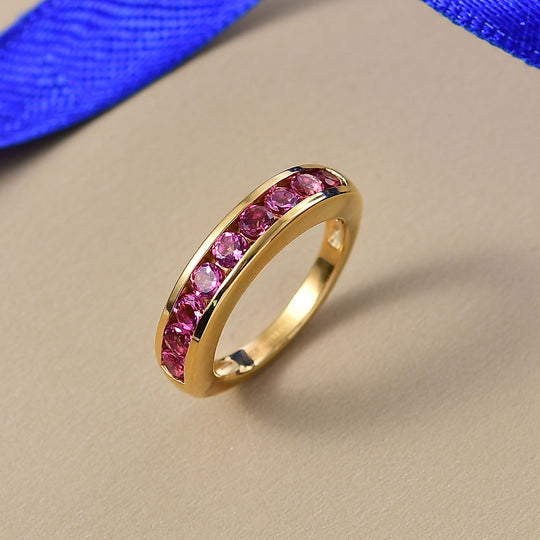 AAA Lab Grown Bixbit Ring 925 Silber 750 Gelbgold Vermeil (Größe 20.00) ca. 1.09 ct