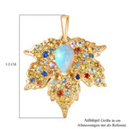 D'Joy AA Natürlicher, äthiopischer Welo Opal, Mehrfarbig Saphir Anhänger 925 Silber 750 Gelbgold Vermeil ca. 2.98 ct