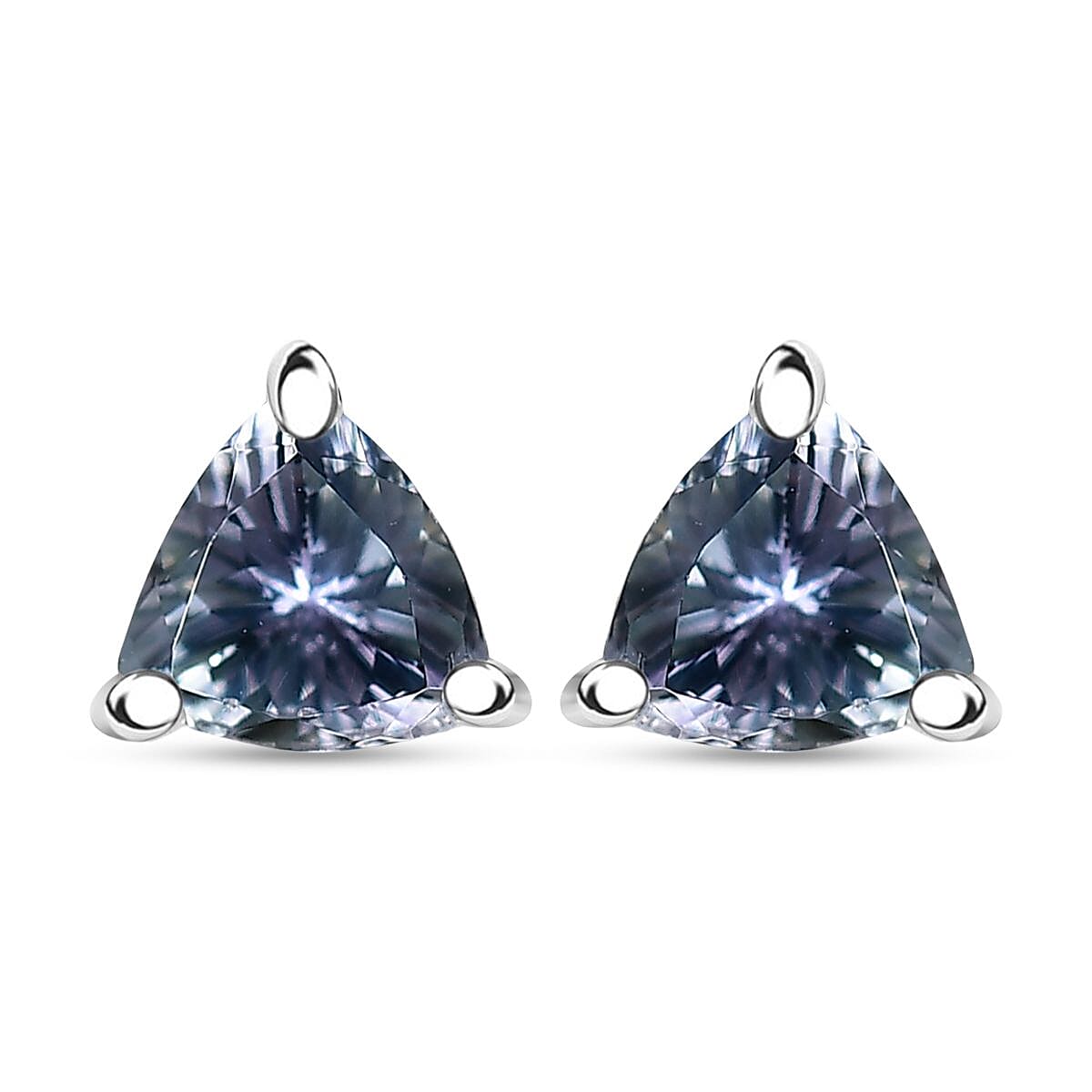 AMERIKA CLOSE OUT DEAL - D'Joy Pfau Tansanit Ohrringe 925 Silber rhodiniert ca. 1.14 ct