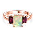 D'Joy AA Natürlicher, äthiopischer Welo Opal, Rhodolith Granat Ring 925 Silber rosévergoldet (Größe 16.00) (10-15 Werktage Lieferzeit) ca. 1.64 ct