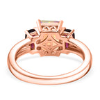 D'Joy AA Natürlicher, äthiopischer Welo Opal, Natürlicher Rhodolith Granat Ring 925 Silber rosévergoldet (Größe 16.00) ca. 1.76 ct