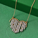 GP Amore Kollektion - Weißer Zirkon, Kanchanaburi Blauer Saphir Halskette ca. 50 cm 925 Silber Rhodiniert und 750 Gelbgold Vermeil ca. 4.44 ct