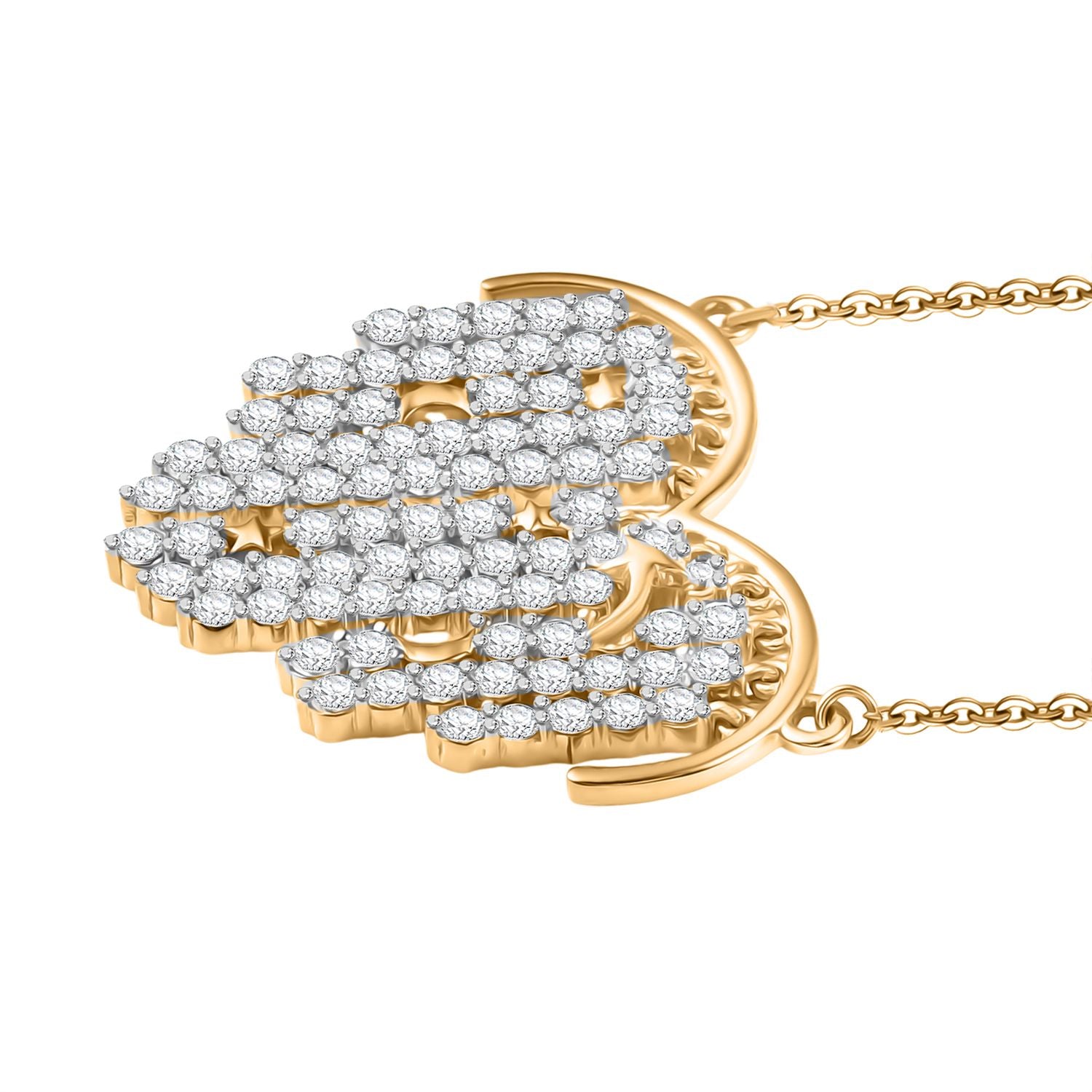 GP Amore Kollektion - Weißer Zirkon, Kanchanaburi Blauer Saphir Halskette ca. 50 cm 925 Silber Rhodiniert und 750 Gelbgold Vermeil ca. 4.44 ct