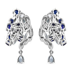 GP Trionfo Kollektion Himmelblauer Topas, Masoala Saphir (Fissure gefüllt) Ohrringe 925 Silber Rhodiniert und 750 Gelbgold Vermeil ca. 19.83 ct