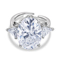 D'Joy Moissanit Ring 925 Silber rhodiniert (Größe 17.00) ca. 13,79 ct
