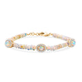 D'Joy AA Natürlicher, äthiopischer Welo Opal Armband ca. 19 cm 925 Silber 750 Gelbgold Vermeil ca. 22.85 ct