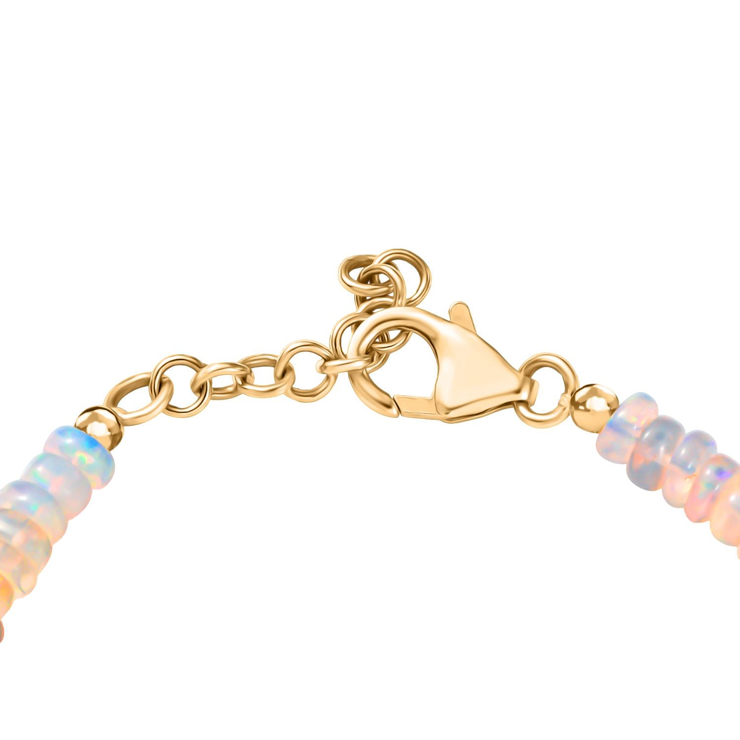 D'Joy AA Natürlicher, äthiopischer Welo Opal Armband ca. 19 cm 925 Silber 750 Gelbgold Vermeil ca. 22.85 ct