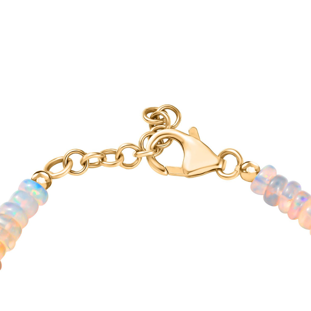 D'Joy AA Natürlicher, äthiopischer Welo Opal Armband ca. 19 cm 925 Silber 750 Gelbgold Vermeil ca. 22.85 ct