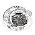 Muonionalusta Meteorit Ring 925 Silber rhodiniert (Größe 17.00) ca. 15.98 ct