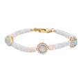 D'Joy AA Natürlicher, äthiopischer Welo Opal Armband ca. 19 cm 925 Silber 750 Gelbgold Vermeil ca. 22.94 ct