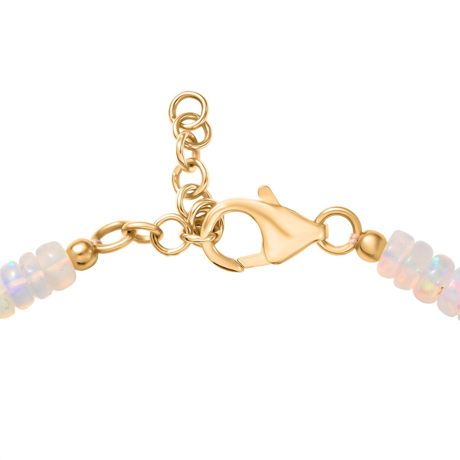 D'Joy AA Natürlicher, äthiopischer Welo Opal Armband ca. 19 cm 925 Silber 750 Gelbgold Vermeil ca. 22.94 ct
