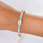 D'Joy AA Natürlicher, äthiopischer Welo Opal Armband ca. 19 cm 925 Silber 750 Gelbgold Vermeil ca. 23.12 ct