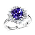 LUXURIANT  (10-16 Werktage Lieferzeit)  2,56 ct. AA Tansanit und Labor Diamant Ring in 417 Weißgold