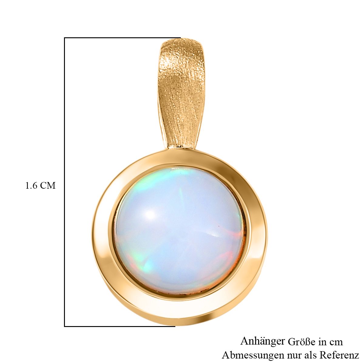 D'Joy AA Natürlicher, äthiopischer Welo Opal Anhänger 925 Silber 750 Gelb Vergoldet ca. 0.75 ct
