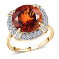 LUXURIANT DIAMOND - AAA Madeira Citrin, Lab Grown Diamant Ring 417 Gold (Größe 16.50) ca. 7,60 ct