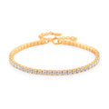 LUSTRO STELLA - Weißer Zirkonia Armband ca. 15.25 cm mit 5 cm extender, 925 Silber vergoldet
