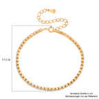 LUSTRO STELLA - Weißer Zirkonia Armband ca. 15.25 cm mit 5 cm extender, 925 Silber vergoldet