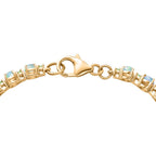 D'Joy AA Natürlicher, äthiopischer Welo Opal Armband ca. 19 cm 925 Silber 750 Gelbgold Vermeil ca. 5.95 ct
