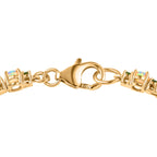 D'Joy AA Natürlicher, äthiopischer Welo Opal, Tsavorit Granat Armband ca. 20 cm 925 Silber 750 Gelbgold Vermeil ca. 6.38 ct