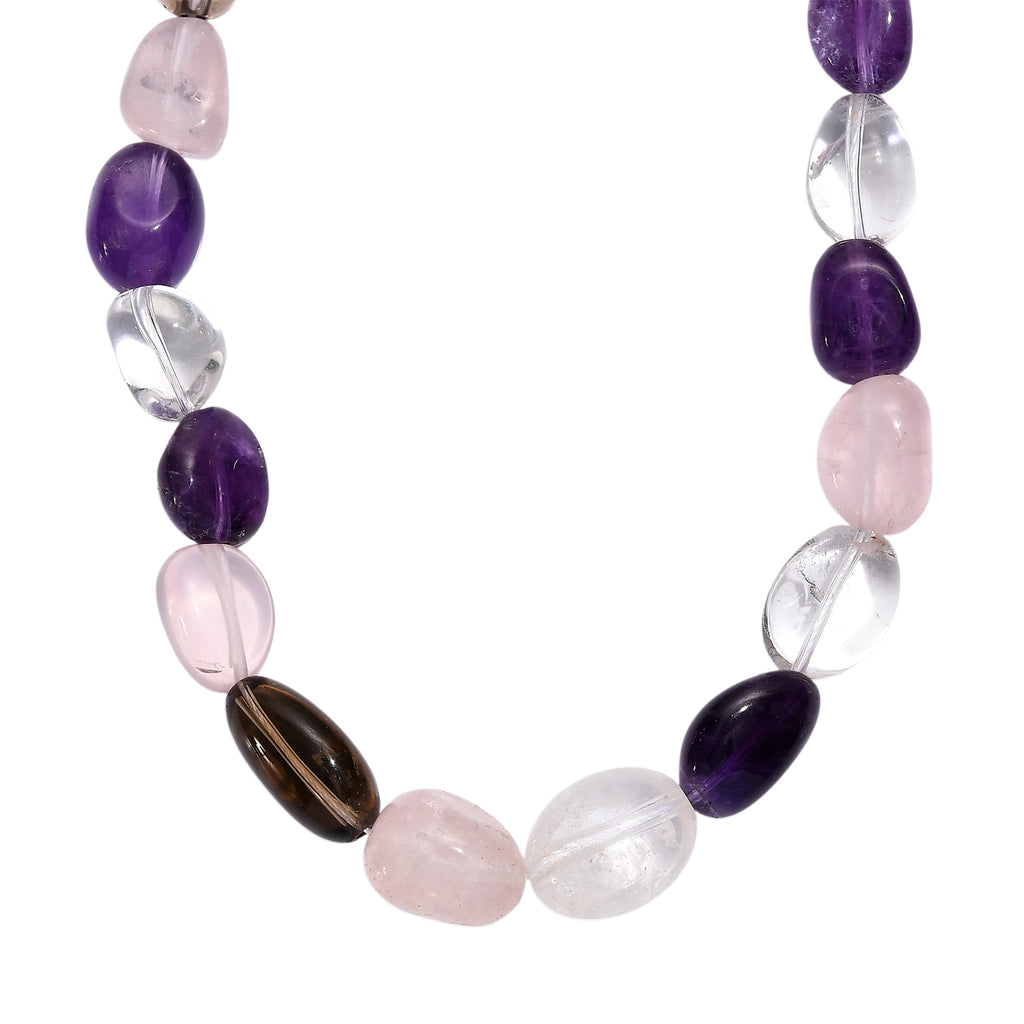 EVER TRUE Afrikanischer Amethyst, Rauchquarz Halskette ca. 45 cm Nickelfreies Messing Platiniert (10-15 Werktage Lieferzeit)