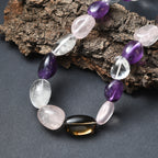EVER TRUE Afrikanischer Amethyst, Rauchquarz Halskette ca. 45 cm Nickelfreies Messing Platiniert (10-15 Werktage Lieferzeit)