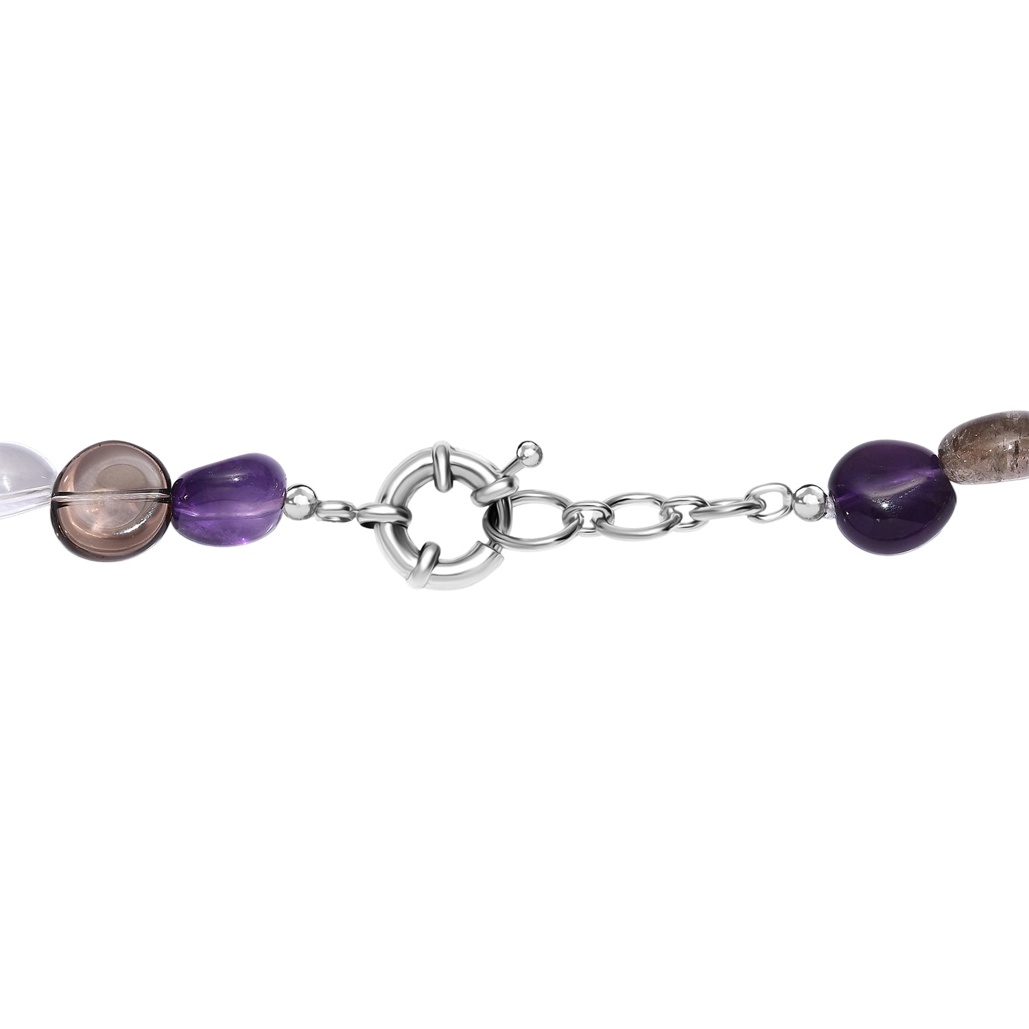 EVER TRUE Afrikanischer Amethyst, Rauchquarz Halskette ca. 45 cm Nickelfreies Messing Platiniert (10-15 Werktage Lieferzeit)