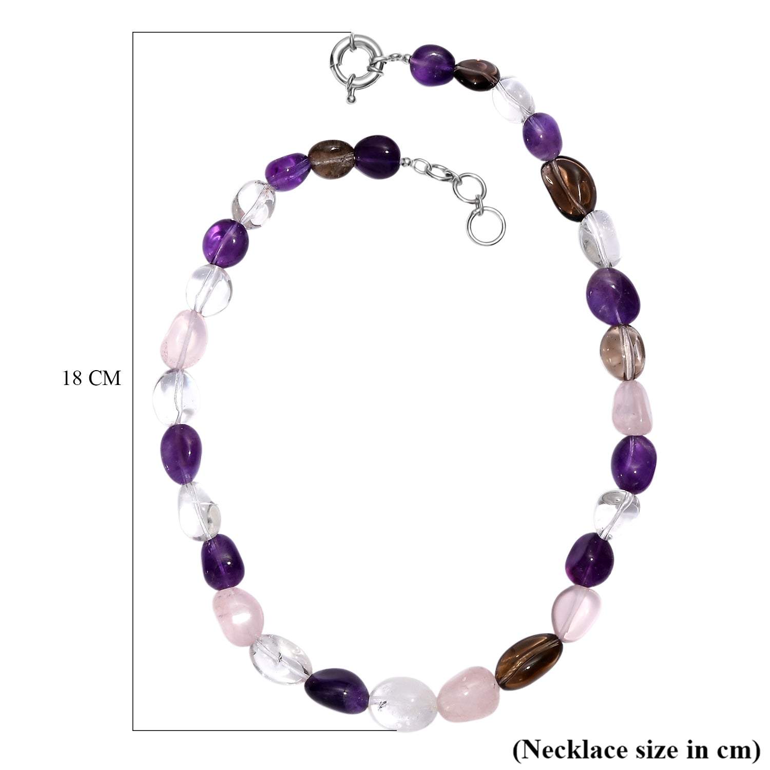 EVER TRUE Afrikanischer Amethyst, Rauchquarz Halskette ca. 45 cm Nickelfreies Messing Platiniert (10-15 Werktage Lieferzeit)