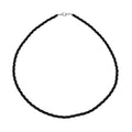 Schwarzer Spinell Halskette ca. 45 cm 925 Silber ca. 50.00 ct
