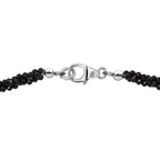 Schwarzer Spinell Halskette ca. 45 cm 925 Silber ca. 50.00 ct
