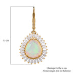 D'Joy AAA Natürlicher, äthiopischer Welo Opal, Moissanit Ohrringe 925 Silber 750 Gelbgold Vermeil ca. 5.64 ct