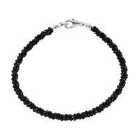 Schwarzer Spinell Armband ca. 19 cm 925 Silber ca. 20.00 ct