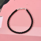 Schwarzer Spinell Armband ca. 19 cm 925 Silber ca. 20.00 ct