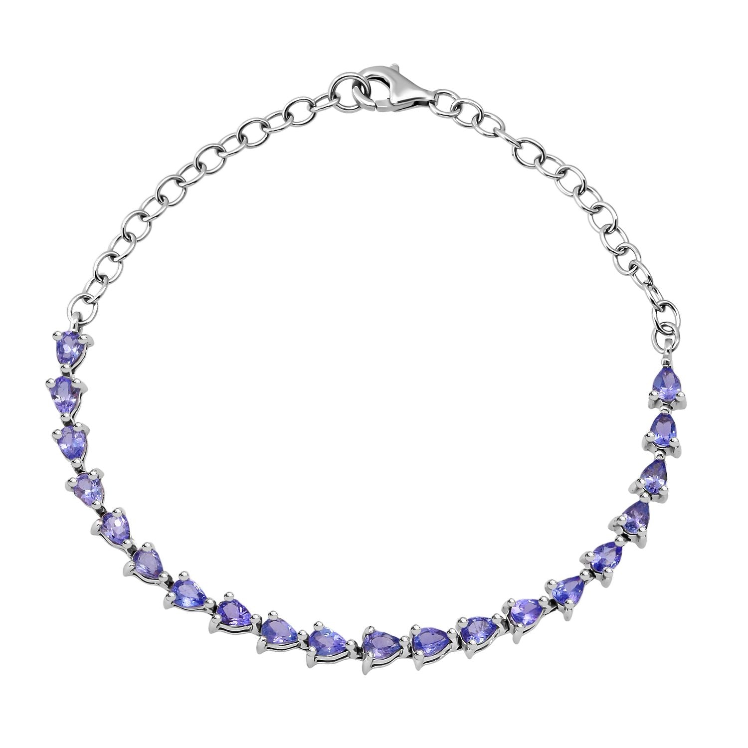 D'Joy Tansanit 19cm Armband, 925 Silber rhodiniert - 2,72 ct.