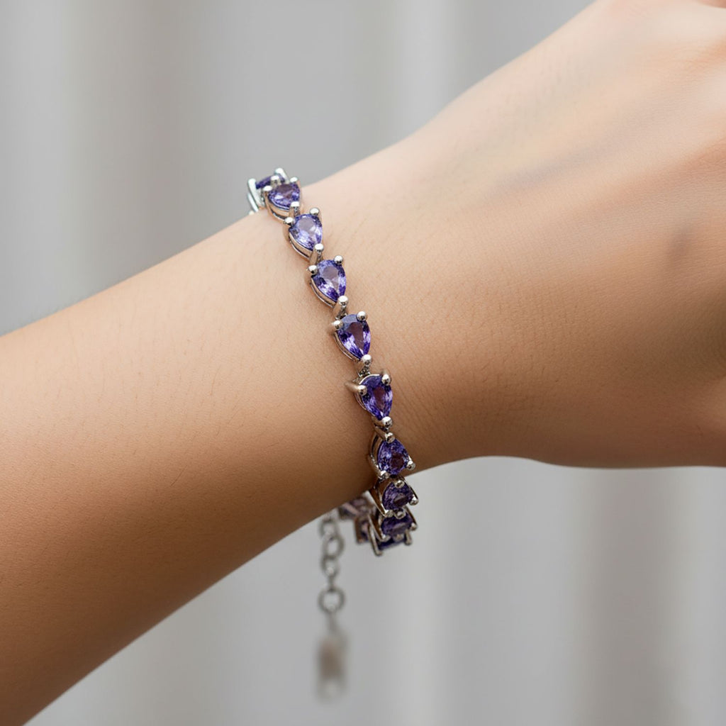 D'Joy Tansanit Armband ca. 19 cm 925 Silber rhodiniert ca. 2,72 ct.