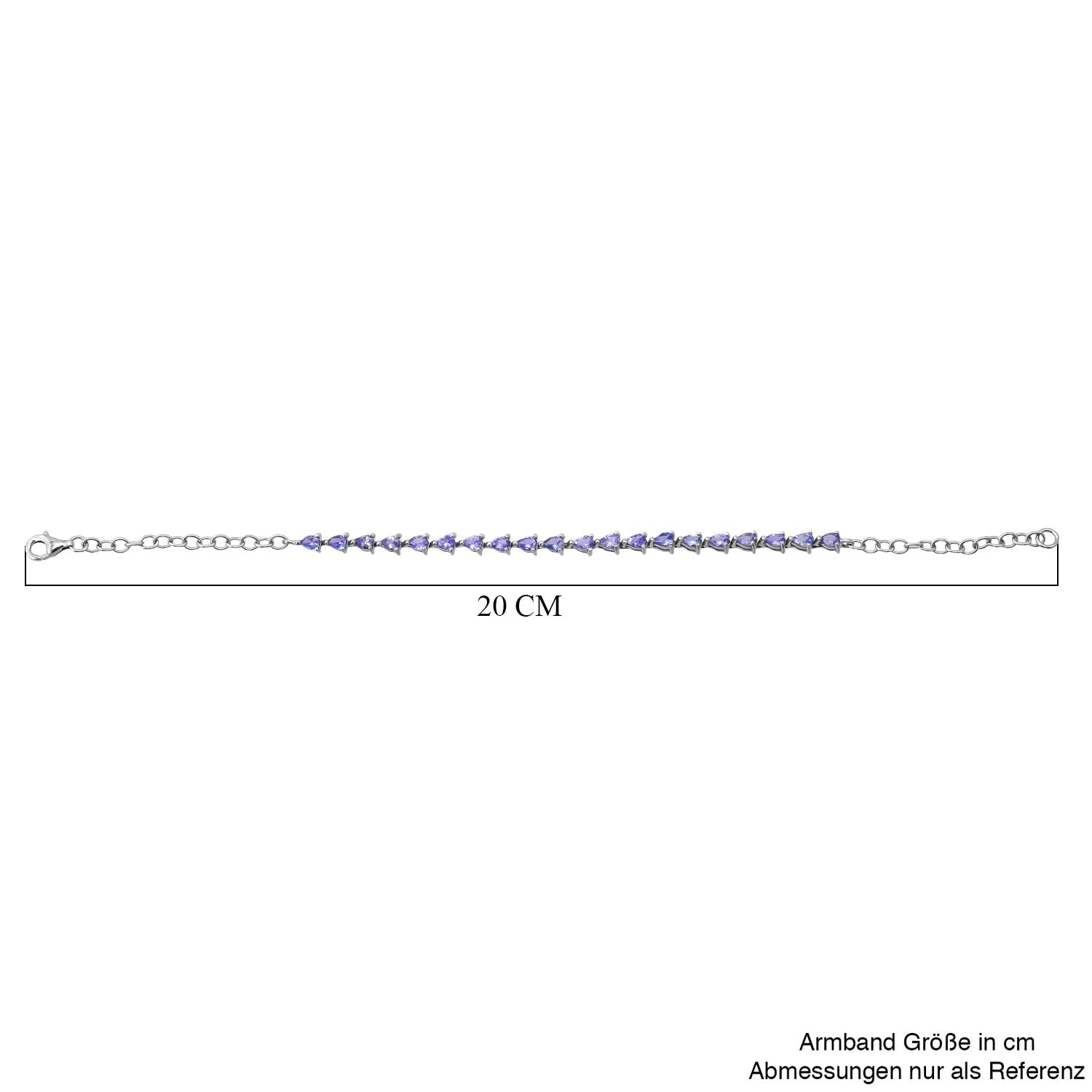 D'Joy Tansanit 19cm Armband, 925 Silber rhodiniert - 2,72 ct.