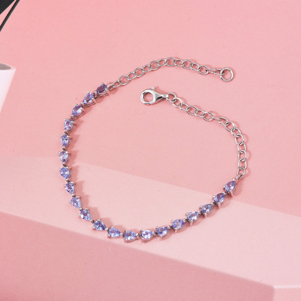 D'Joy Tansanit Armband ca. 20 cm 925 Silber rhodiniert ca. 2,72 ct.