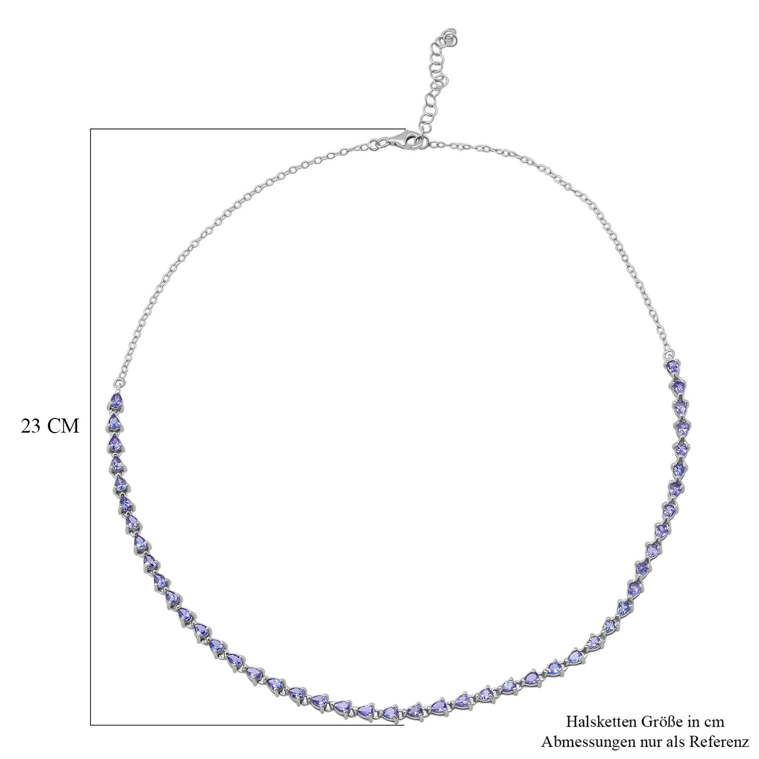 D'Joy Tansanit Halskette ca. 50 cm 925 Silber rhodiniert ca. 5,69 ct.