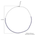 D'Joy Tansanit Halskette ca. 50 cm 925 Silber rhodiniert ca. 5,69 ct.