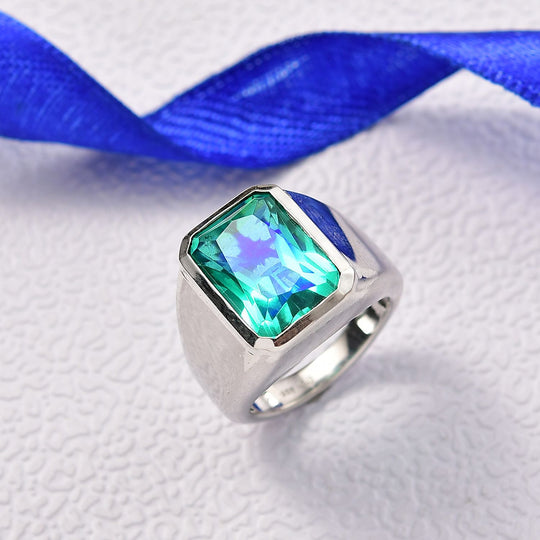 D'Joy Pfau Quarz Triplette Ring 925 Silber rhodiniert (Größe 17.00) ca. 7,72 ct