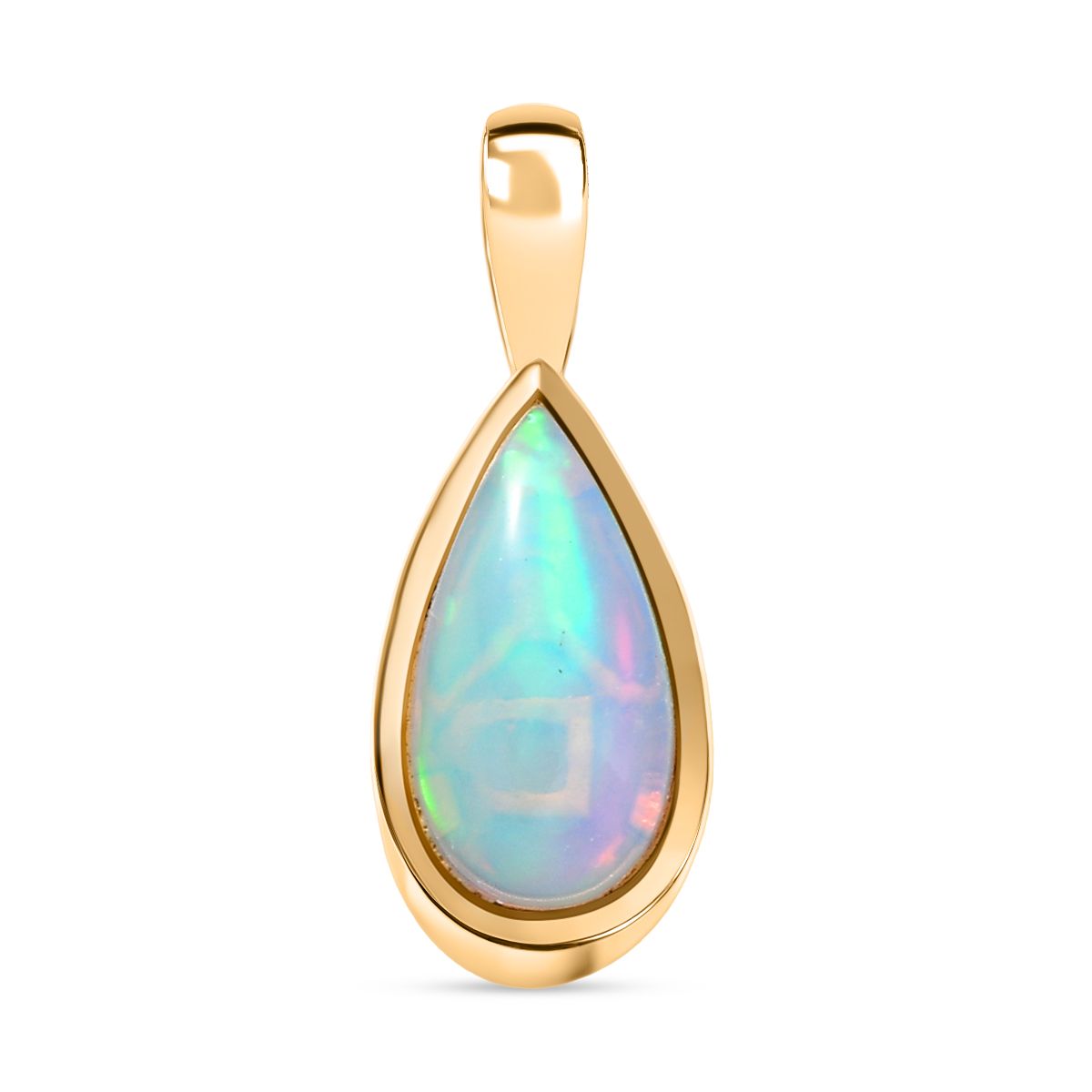 D'Joy AA Natürlicher, äthiopischer Welo Opal Anhänger 925 Silber 750 Gelb Vergoldet ca. 0.54 ct
