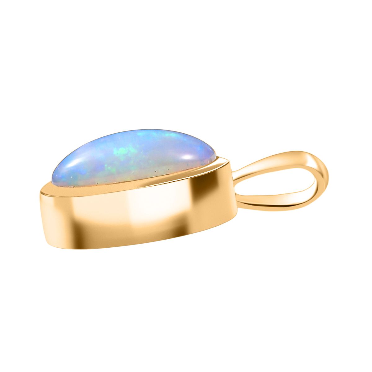 D'Joy AA Natürlicher, äthiopischer Welo Opal Anhänger 925 Silber 750 Gelb Vergoldet ca. 0.84 ct